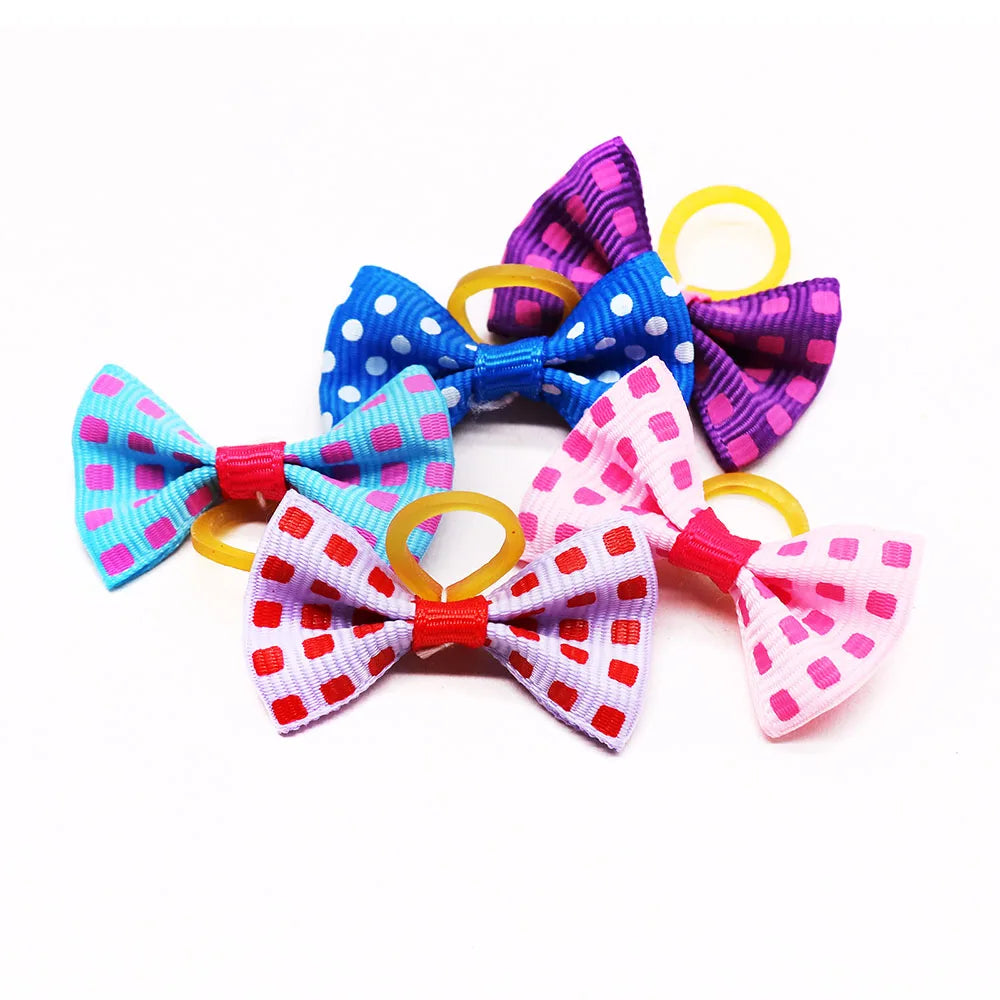 Cute Pet Hair Bows – 10/30-Piece Set with Elastic Bands for Dogs & Cats