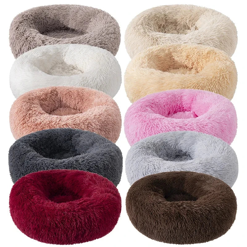 Cozy Donut Pet Bed – Ultra-Soft Plush Washable Bed for Cats & Dogs