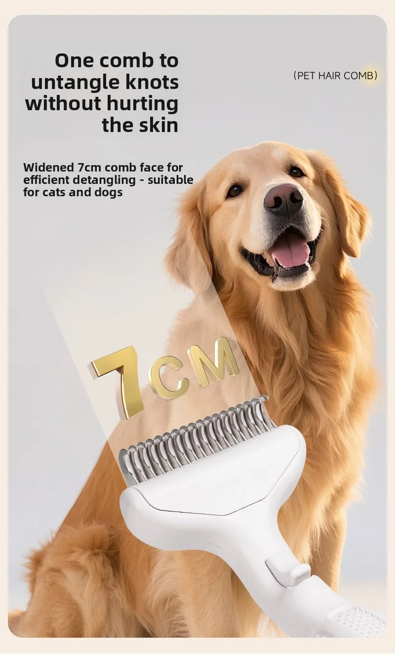 Self-Cleaning Pet Grooming Brush – One-Click Hair & Tangle Remover