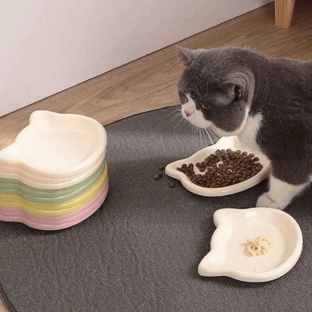 Cute Cat-Shaped Non-Slip Pet Food Bowl – Anti-Spill Feeding Dish