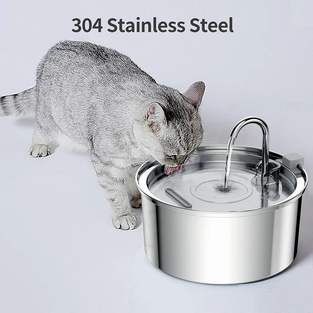 Automatic Pet Water Fountain – Stainless Steel USB Drinking Fountain for Cats & Dogs