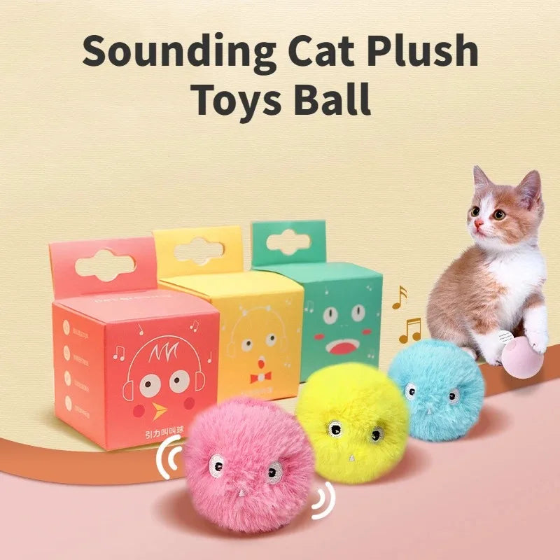 Interactive Cat Ball Toy – Chirping Bird & Cricket Sounds
