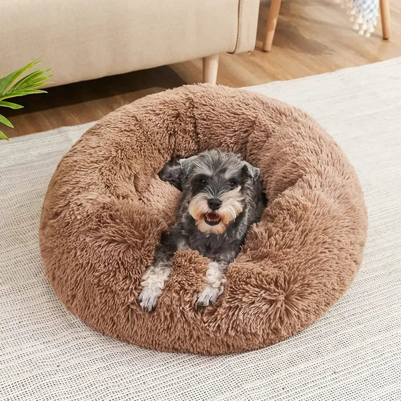 Cozy Donut Pet Bed – Ultra-Soft Plush Washable Bed for Cats & Dogs