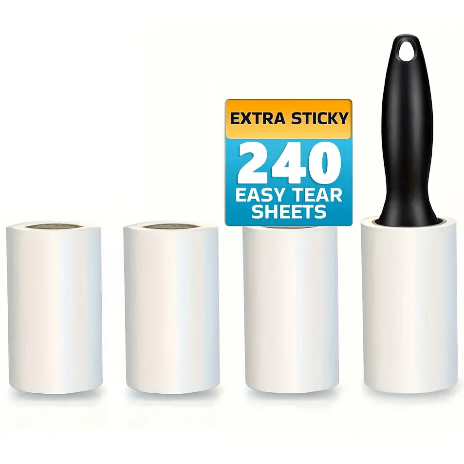 Pet Hair Lint Roller – Extra Sticky Fur Remover for Furniture, Clothing & Carpets