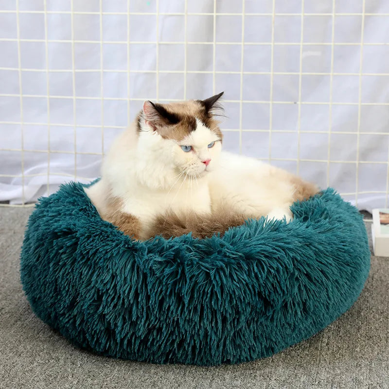 Cozy Donut Pet Bed – Ultra-Soft Plush Washable Bed for Cats & Dogs