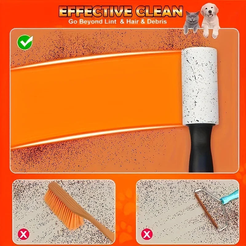 Pet Hair Lint Roller – Extra Sticky Fur Remover for Furniture, Clothing & Carpets
