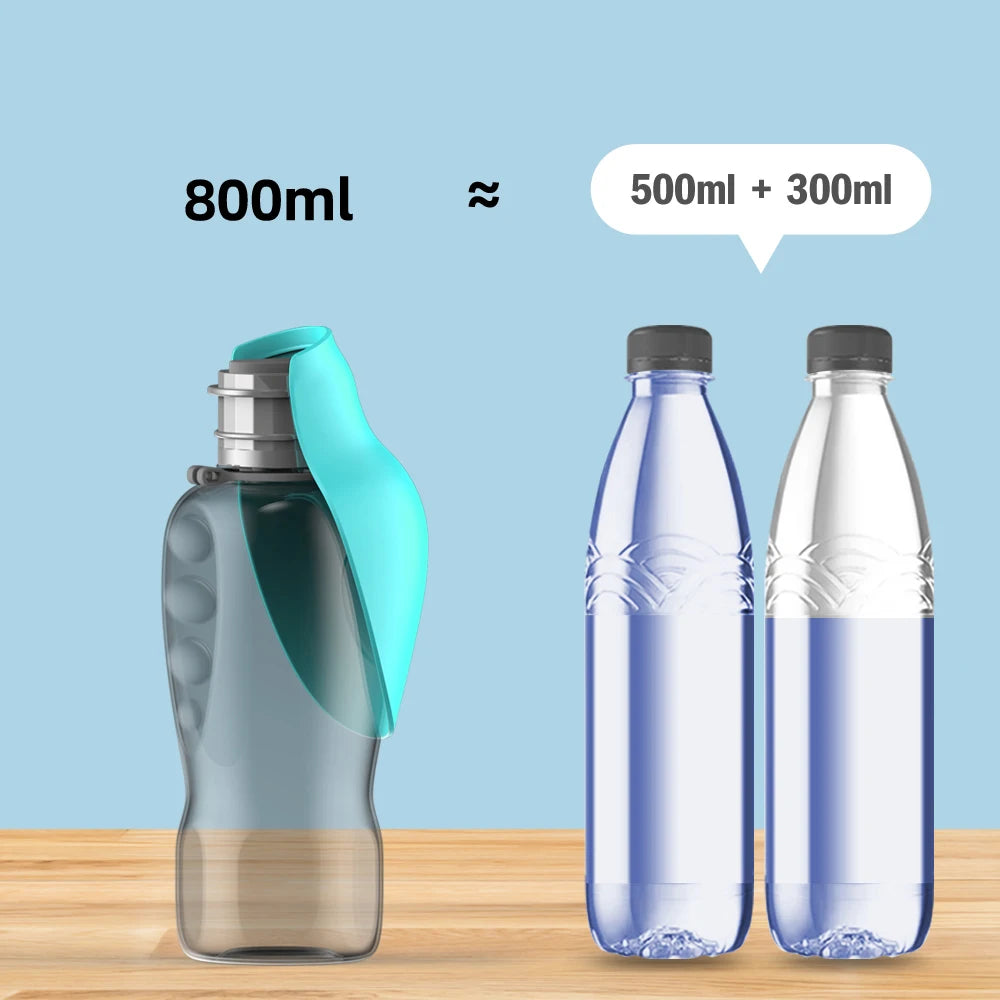 800ML Portable Dog Water Bottle – Leak-Resistant Travel Water Dispenser