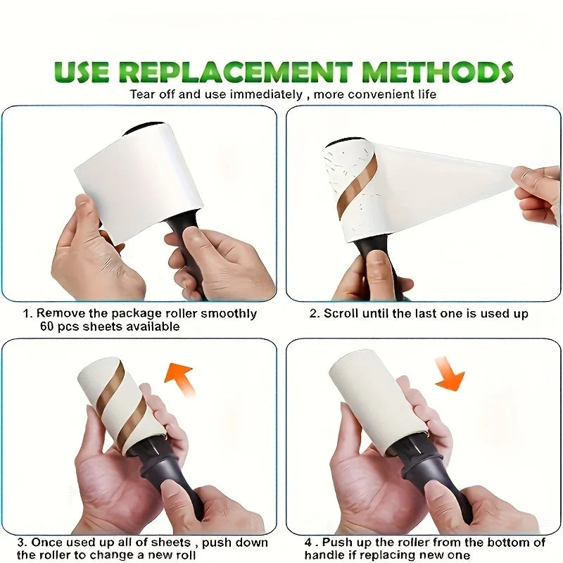 Pet Hair Lint Roller – Extra Sticky Fur Remover for Furniture, Clothing & Carpets