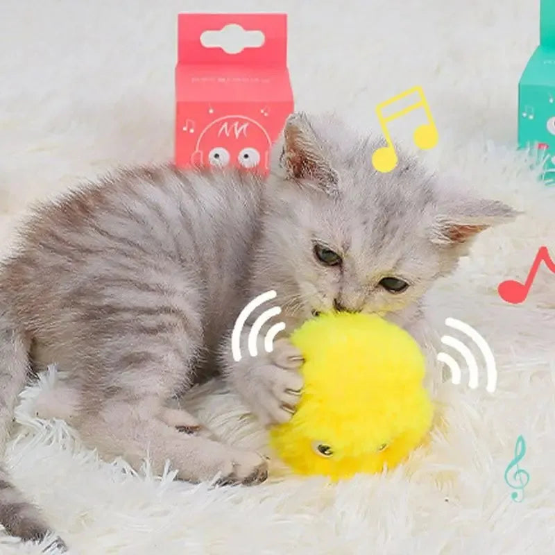 Interactive Cat Ball Toy – Chirping Bird & Cricket Sounds