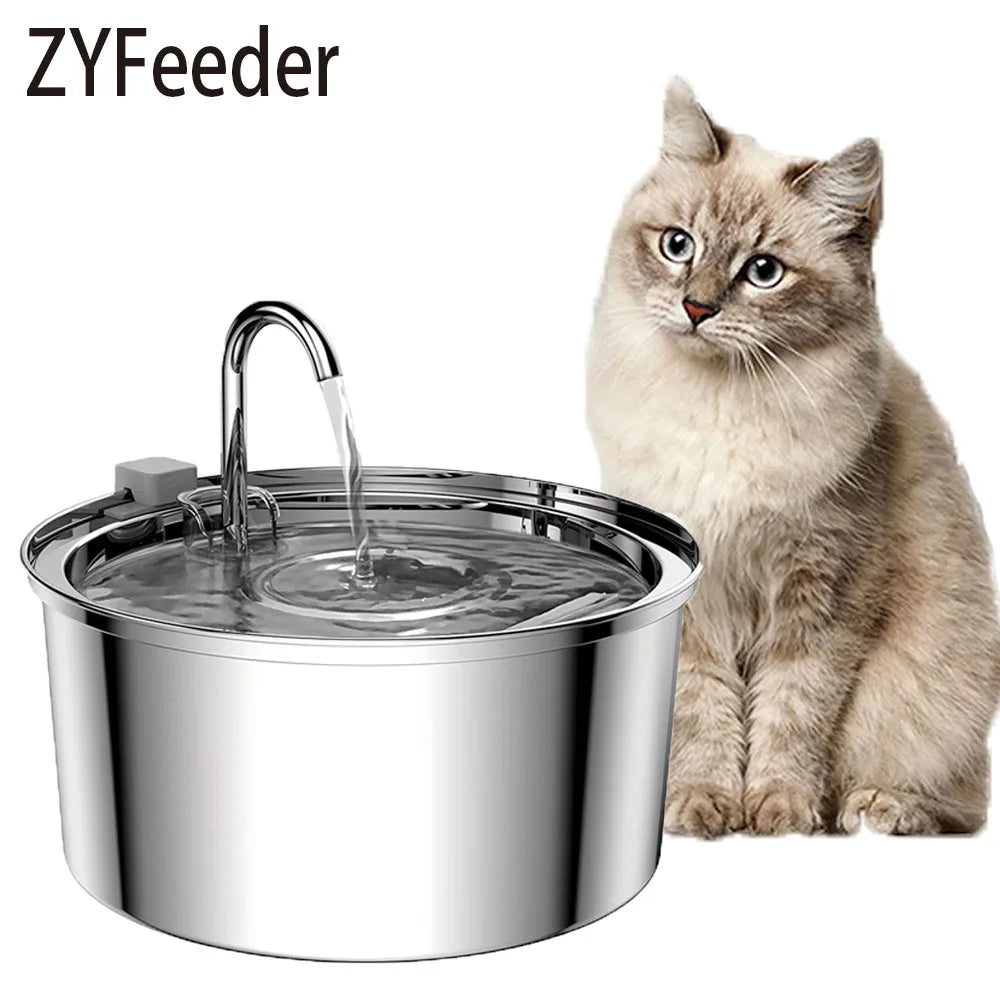 Automatic Pet Water Fountain – Stainless Steel USB Drinking Fountain for Cats & Dogs