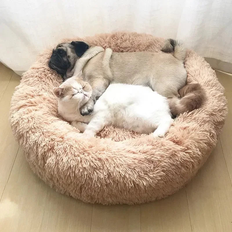 Cozy Donut Pet Bed – Ultra-Soft Plush Washable Bed for Cats & Dogs