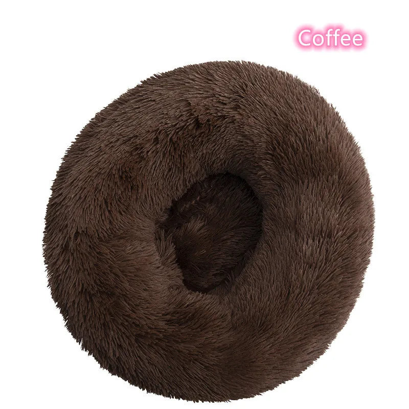 Cozy Donut Pet Bed – Ultra-Soft Plush Washable Bed for Cats & Dogs