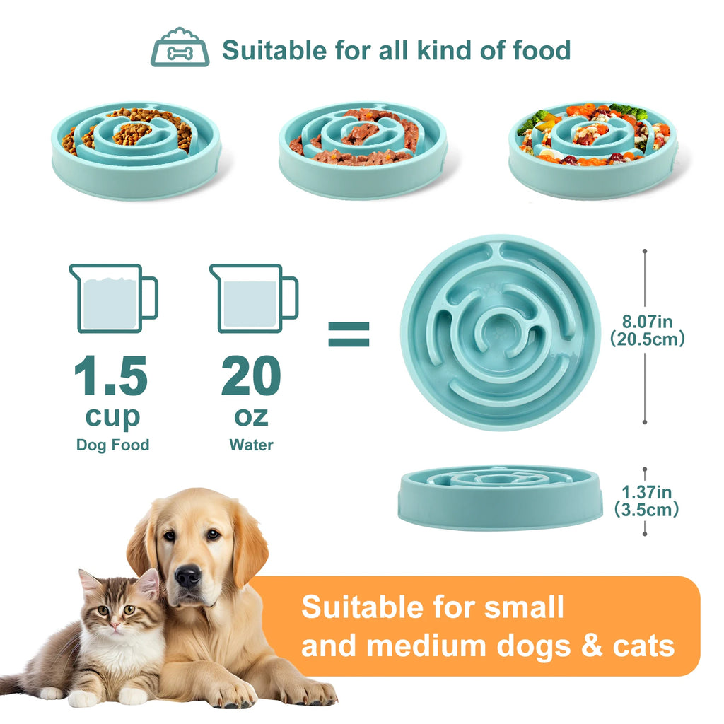 Slow Feeder Dog Bowl – Non-Slip Anti-Gulping Pet Food Bowl
